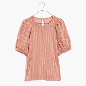 Madewell Floral Jacquard Puff-Sleeve Tee